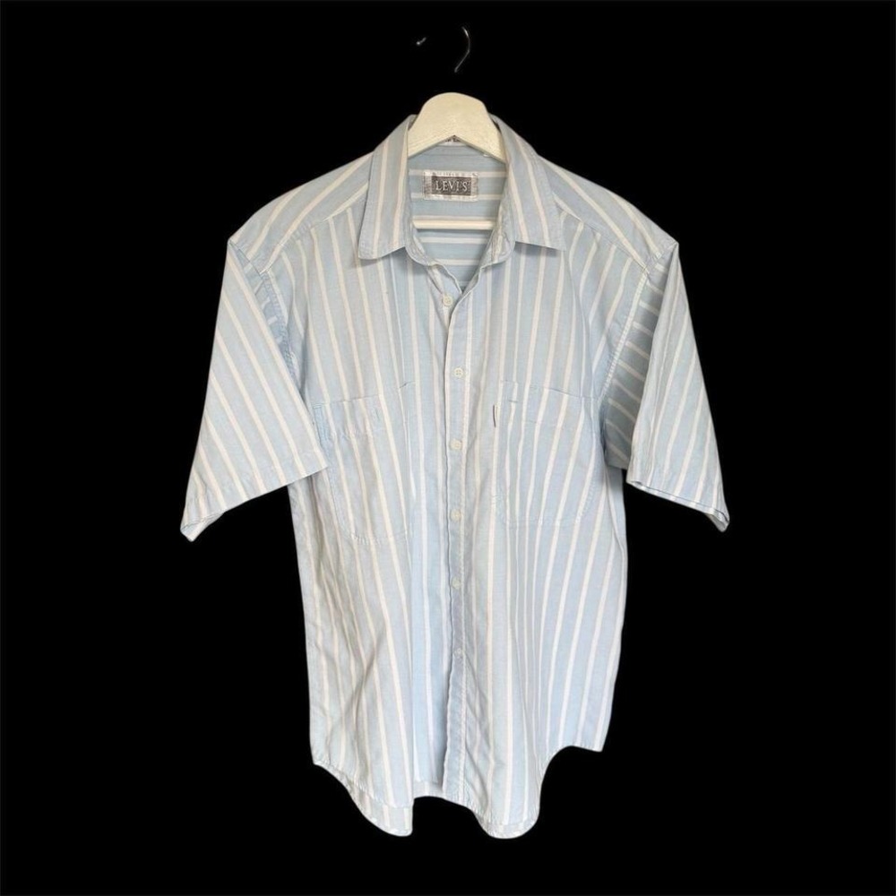 Levi's Silver Label Striped Vintage Short Sleeve Button Up Shirt Large Big‎ E